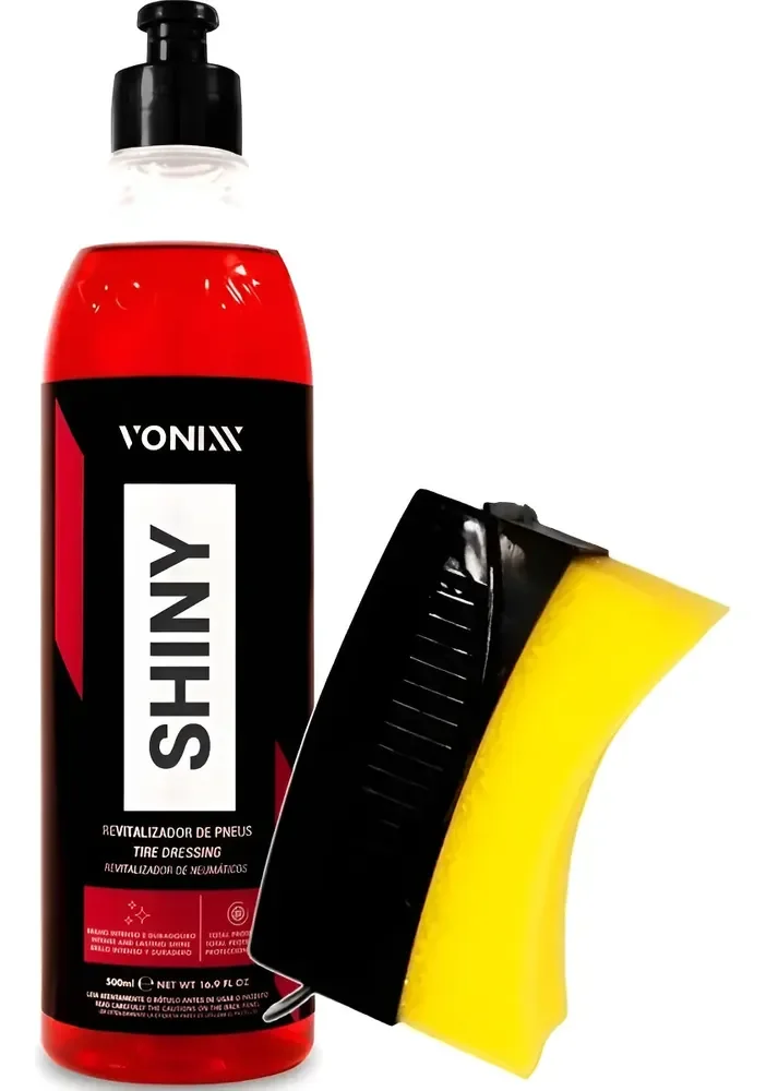Aplicador Pneu Pretinho + Revitalizador Shiny Vonixx Pretinho