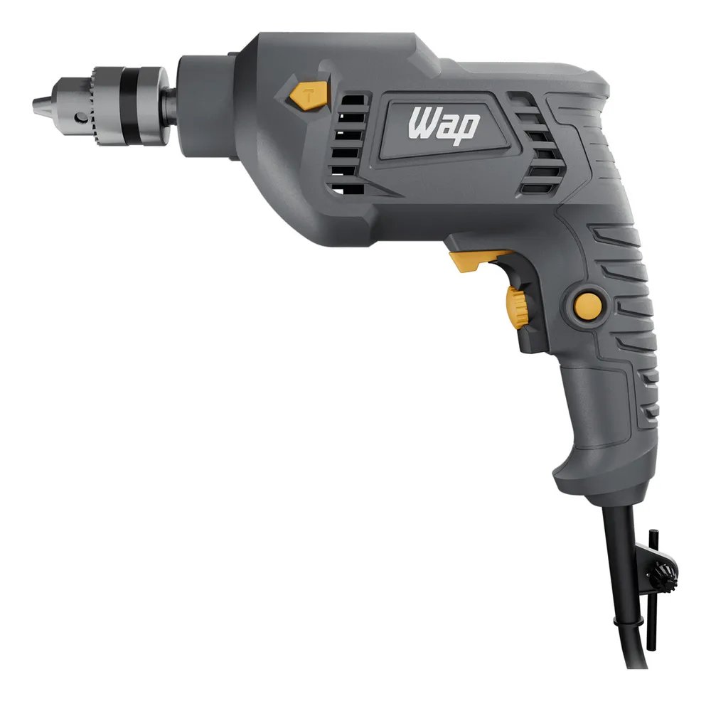 Parafusadeira e Furadeira de Impacto WAP WF 700FE Mandril de 3/8'' 700W Cinza e Amarela