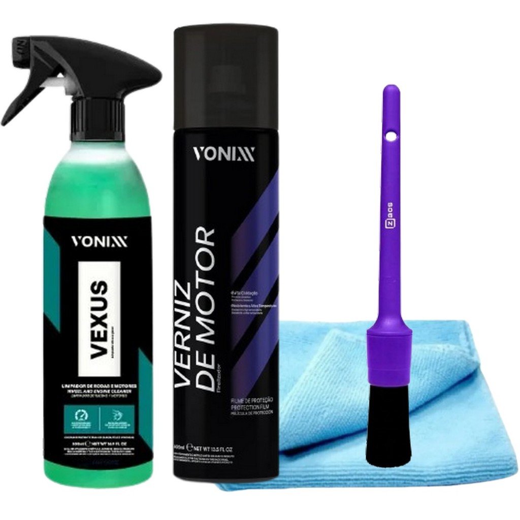 Kit Verniz de Motor Aerosol Vonixx + Vexus Vonixx 500ml o seu Motor Merece