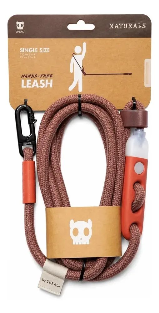 Guia Para Animais De Estimação Zee.dog Handsfree Leash Cocoa Bordô