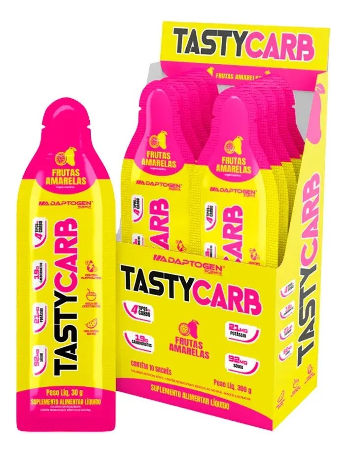 Sachê de Gel Carboidratos Adaptogen Tasty Carb sabor Frutas Amarelas (10 Unidades)