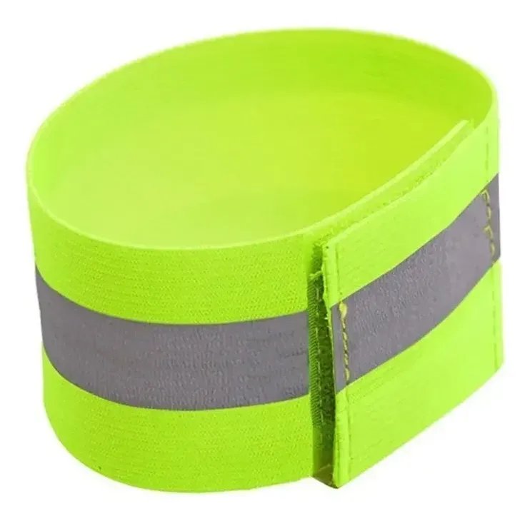 Kit 4 Faixas Refletivas Ajustáveis Corrida Bike Caminhada Verde 45cm