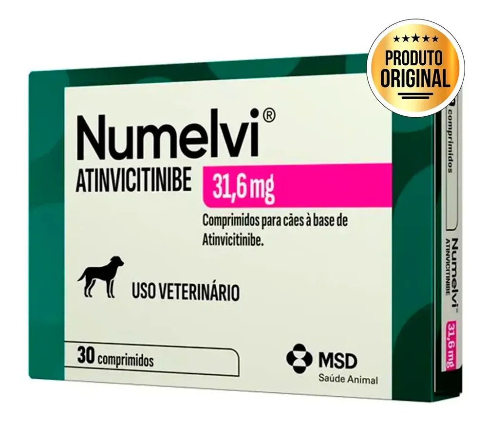 Numelvi 31,6mg Tratamento Cães Dermatite Coceira 30 Compr