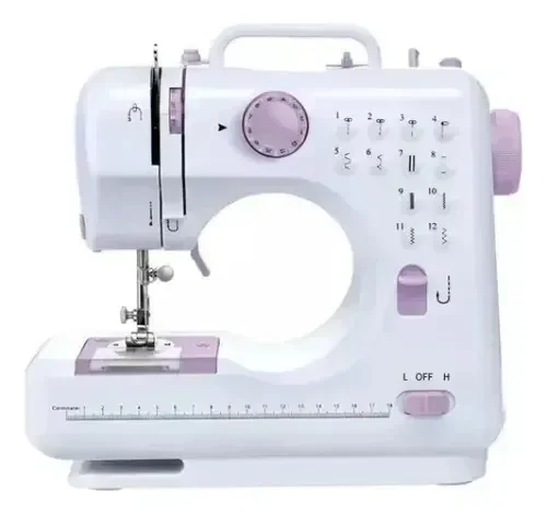 Máquina De Costura Elétrica Multifuncional Portátil 12 Modos Branco 127/220v