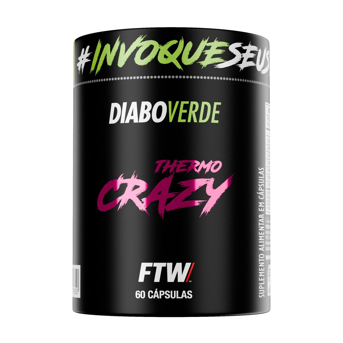 FTW Thermo Crazy Diabo Verde, Suplemento Alimentar com Cafeína, Taurina e L-Carnitina (60 Cápsulas)