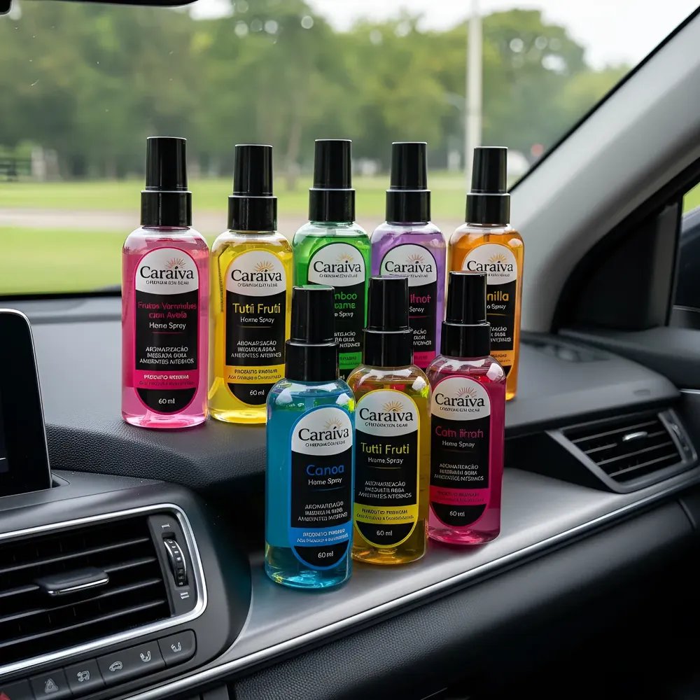 Kit 7 Aromatizantes Automotivos Perfume Carro 60ml Sortidos Cinza Carro Novo