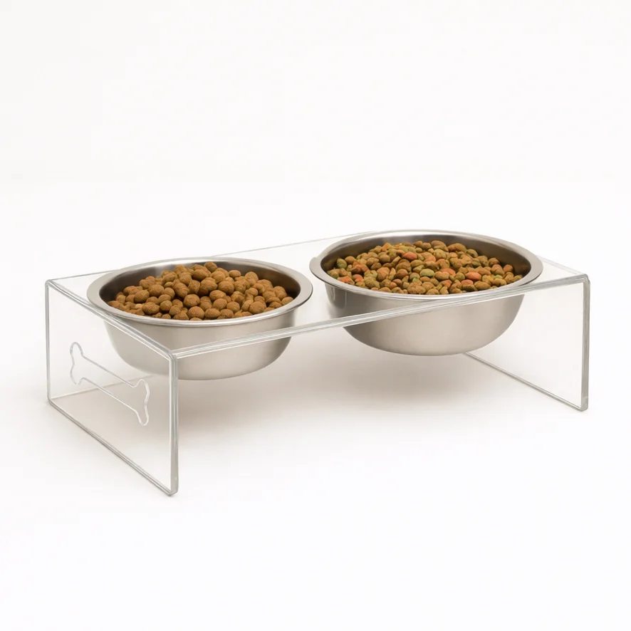 Comedouro Elevado Duplo Inox para Cães e Gatos Pet com Tigelas, Bebedouro gato, Comedouro Cachorro