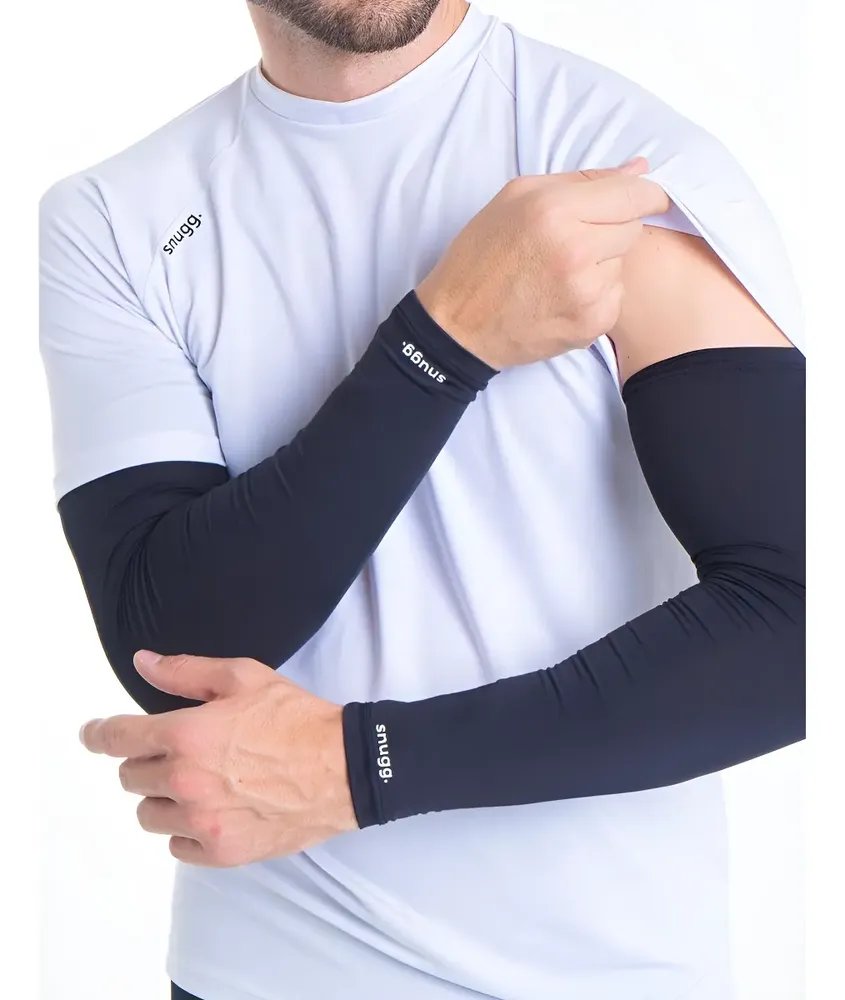 Par Manguito Proteção Solar Uv50 Mangote Manga Ciclismo Cor Preto Tamanho M