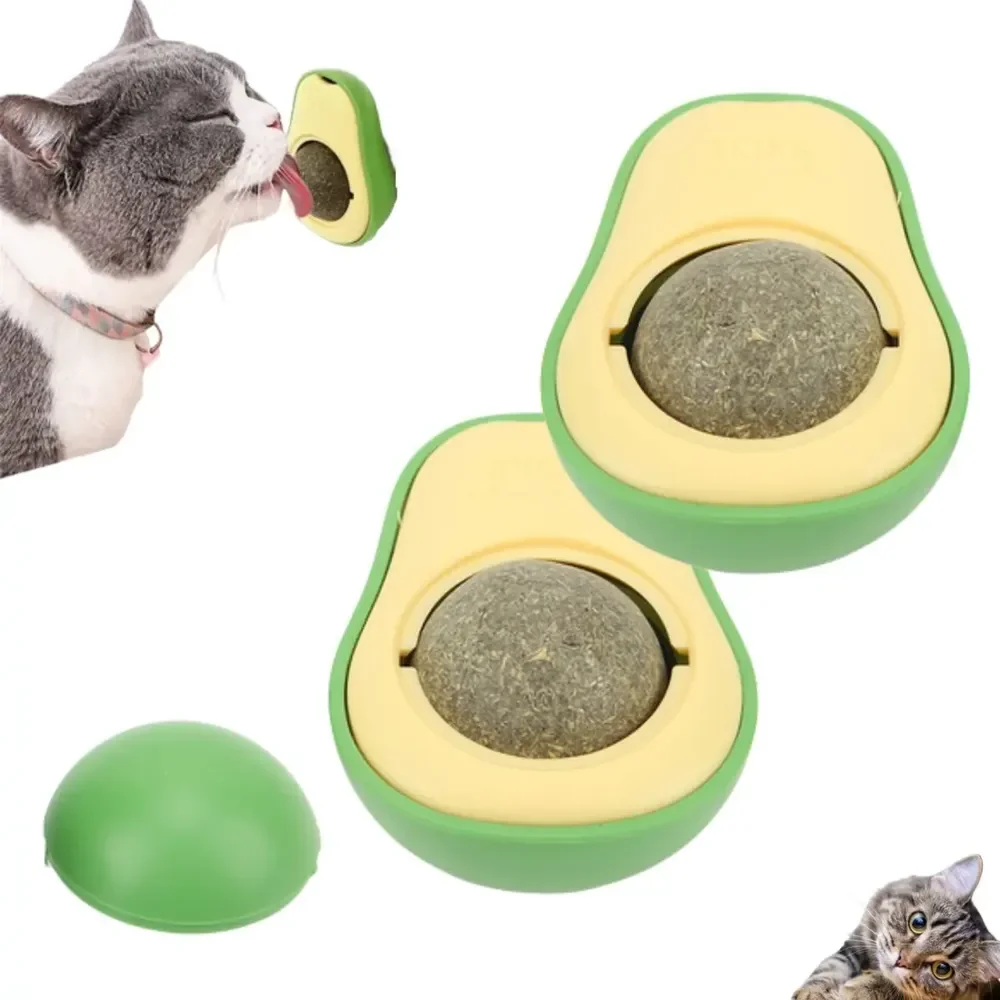 Kit 2 Brinquedo Para Gato Com Catnip Erva Gato Abacate Bola Verde