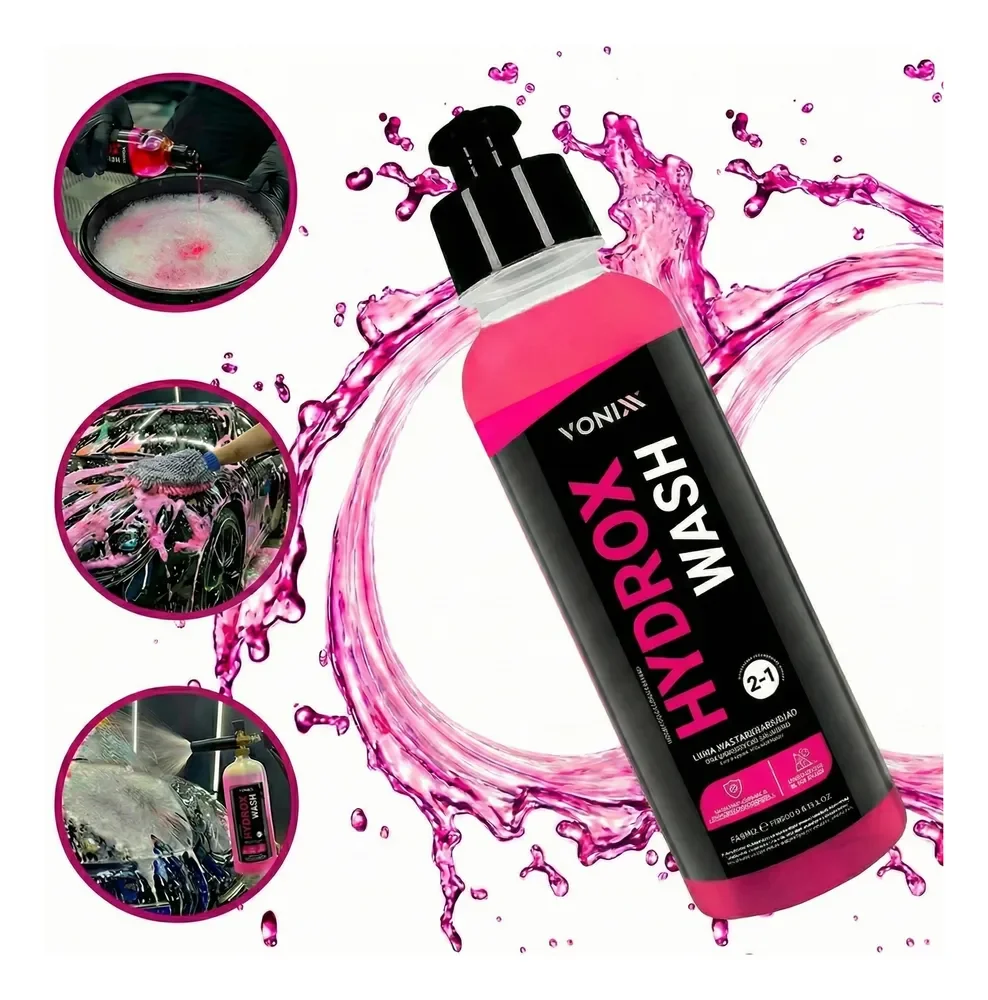 Hydrox Wash 240ml Vonixx Shampoo Automotivo 2 Em 1 Cera Sio2