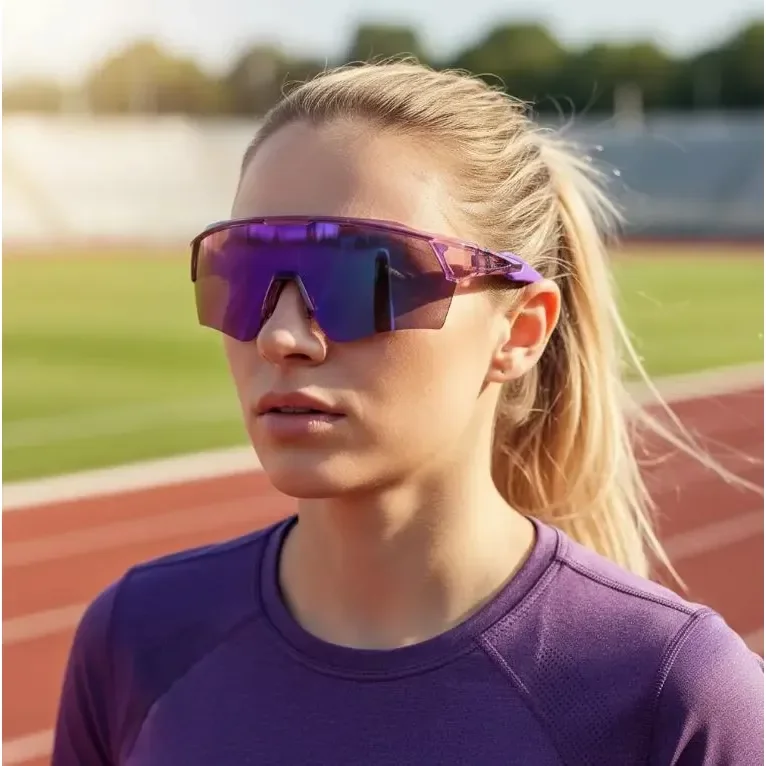 Óculos De Sol Esportivo Espelhado Uv400 Corrida Volei Beach Violeta