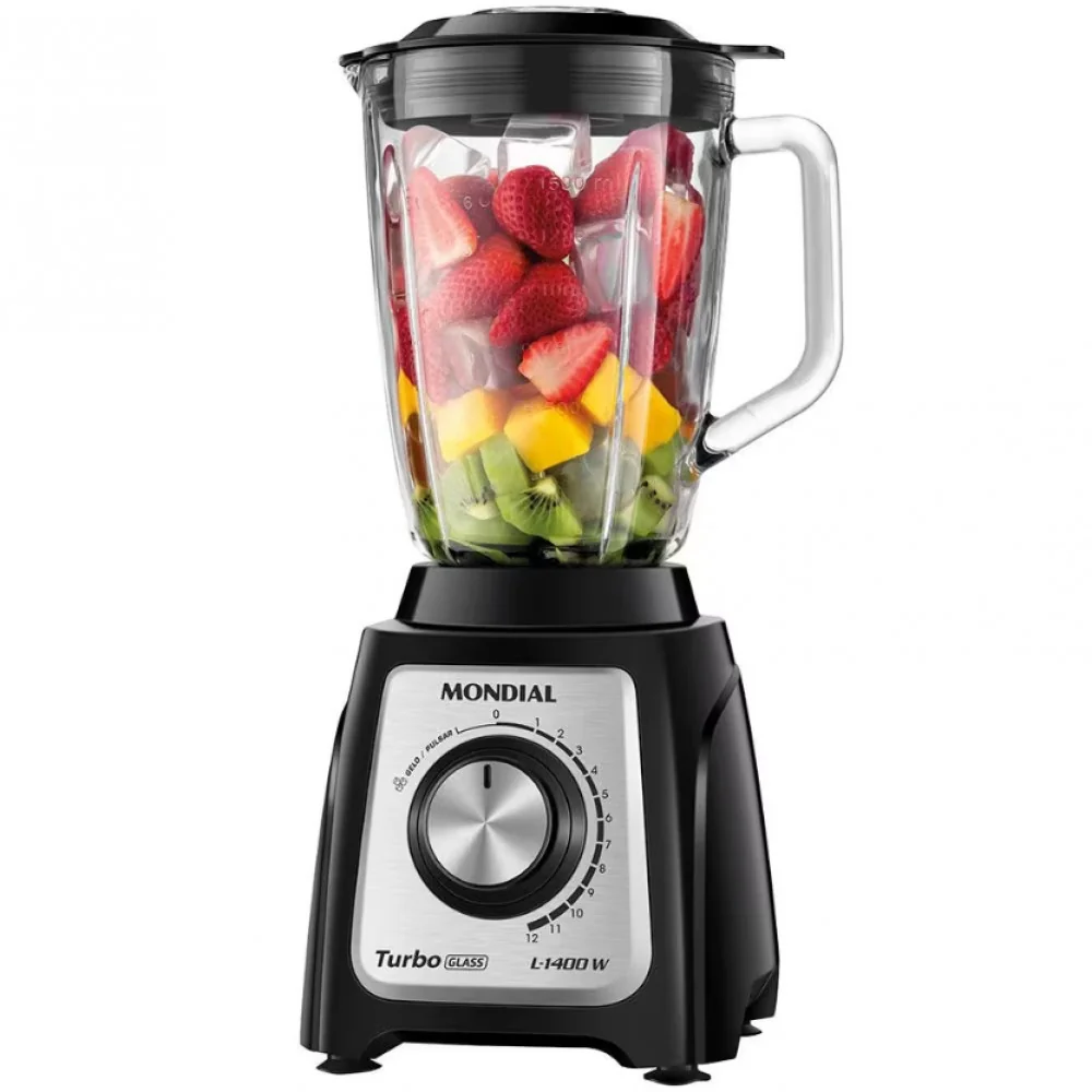 Liquidificador Turbo Glass L-1400 GI 1400W Jarra de Vidro Mondial