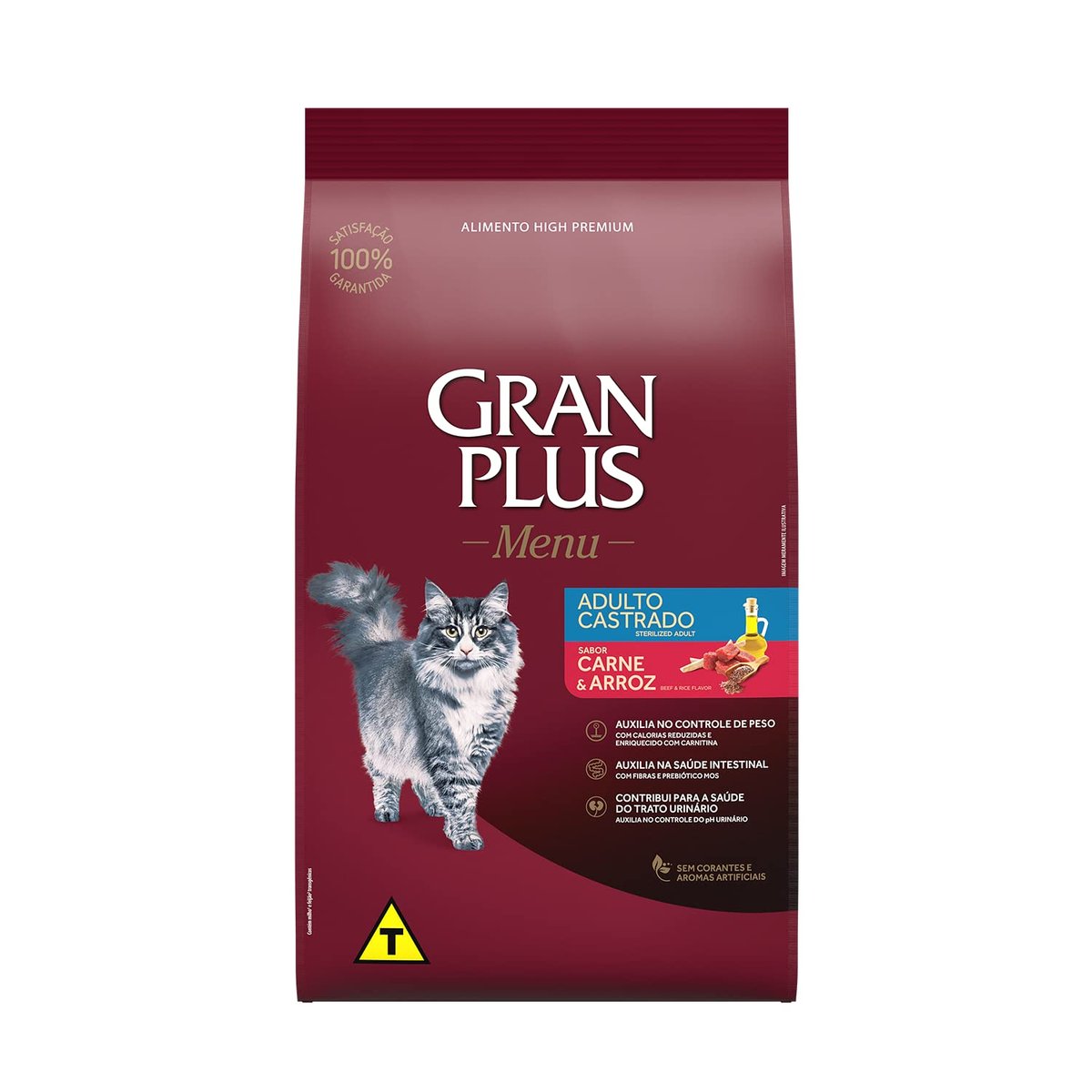 Granplus Ração Para Gatos Castrados Gran Plus Carne E Arroz 10 1Kg
