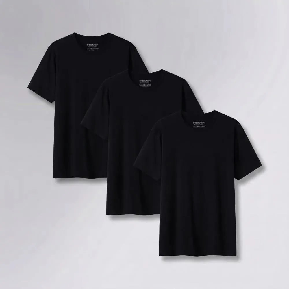 Kit 3 Camisetas Light Insider Preto Gg Liso