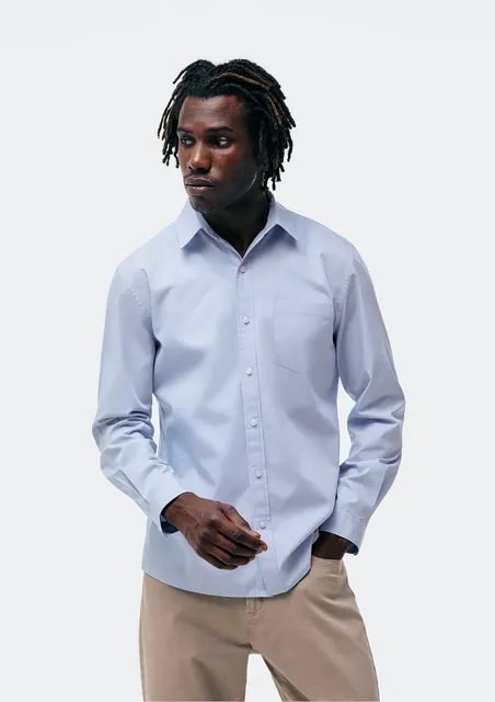 Camisa Básica Masculina Manga Longa Slim Hering