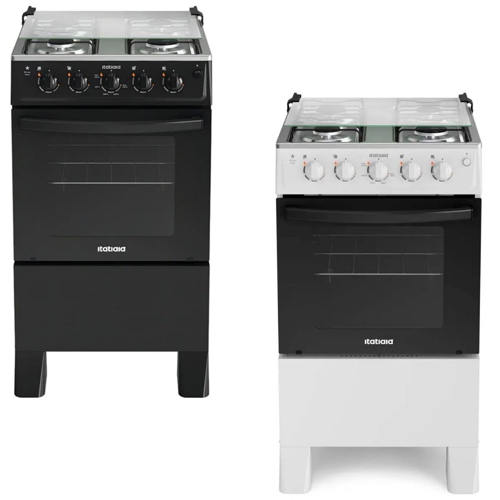 Fogão Itatiaia Star New 4 Bocas com Acendimento Automático 127V/220V Bivolt  Mesa Inox Forno 48L