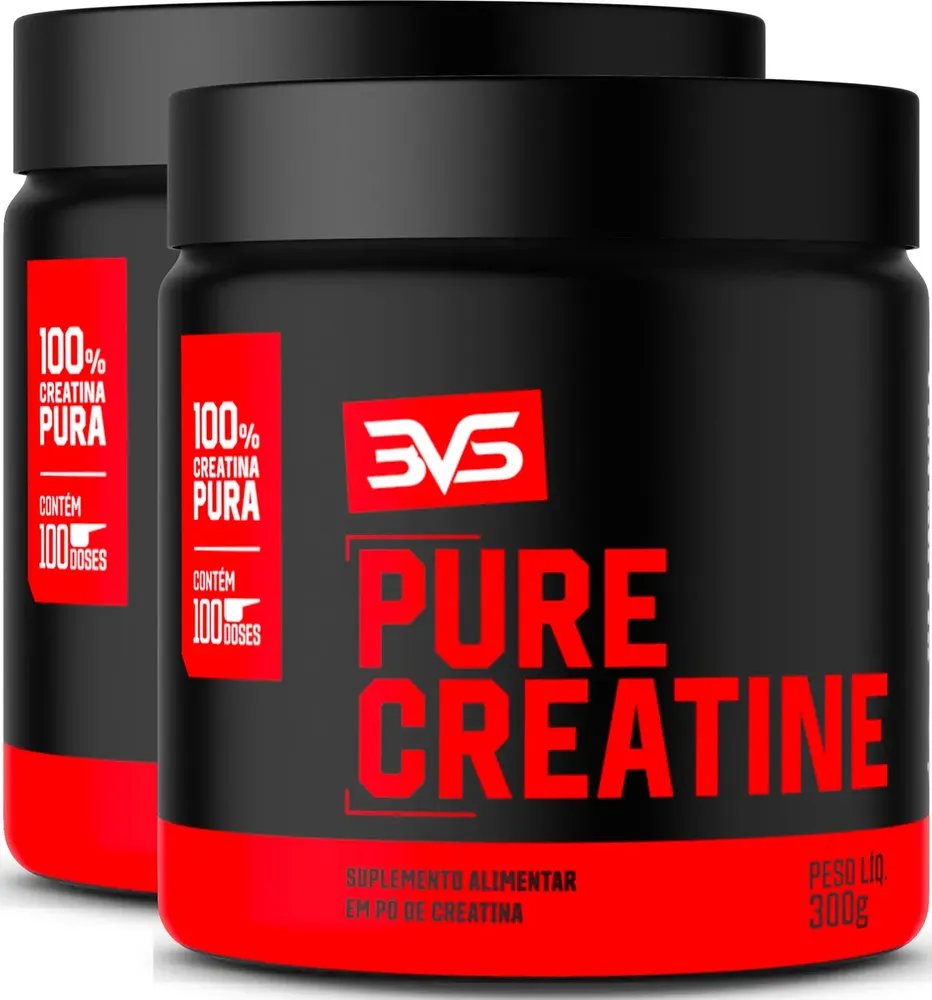 02 Potes da Creatina 300g - 100% Pura Monohidratada - 3VS Nutrition