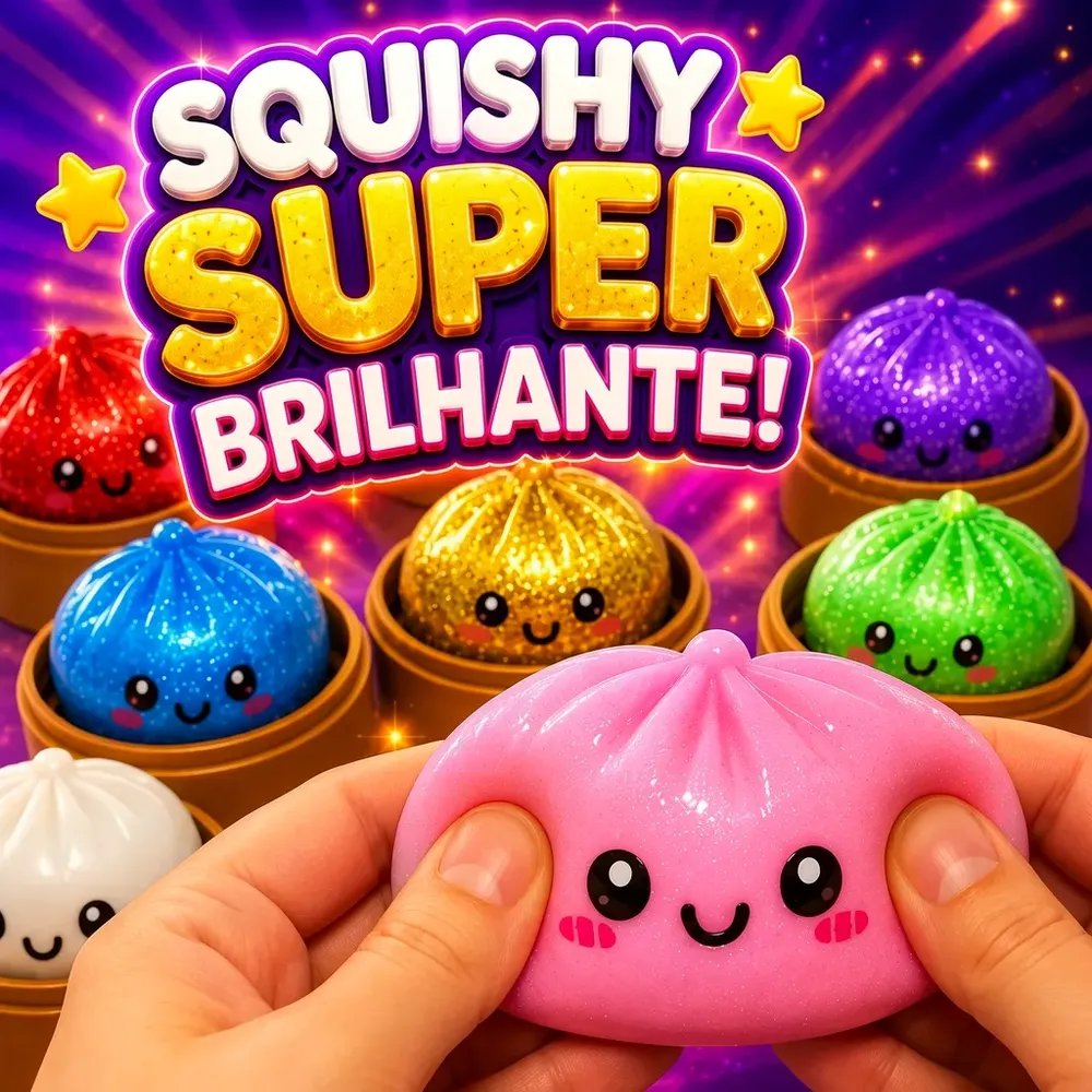 Squishy Brinquedo Antiestress Criança Glitter Raro Bolinho Surpresa