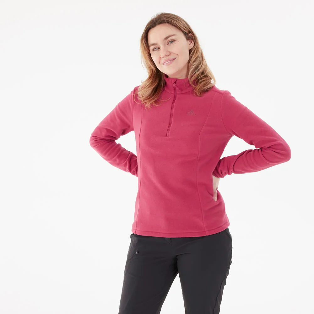 Blusa Fleece Feminina de Trilha Térmica MH100 Quechua Vermelha