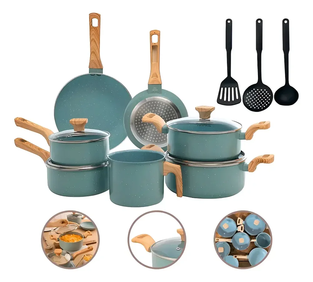 Jogo De Panelas Com 10 Peças Mimo Style Pratic Cook Verde