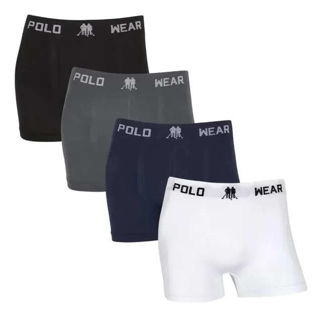 Kit 4 Cueca Boxer Masculino Polo Wear Sem Costura Original