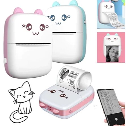 Mini Impressora Térmica Sem Fio Portátil Desenho Animado Foto Android/Ios LM COMERCIAL