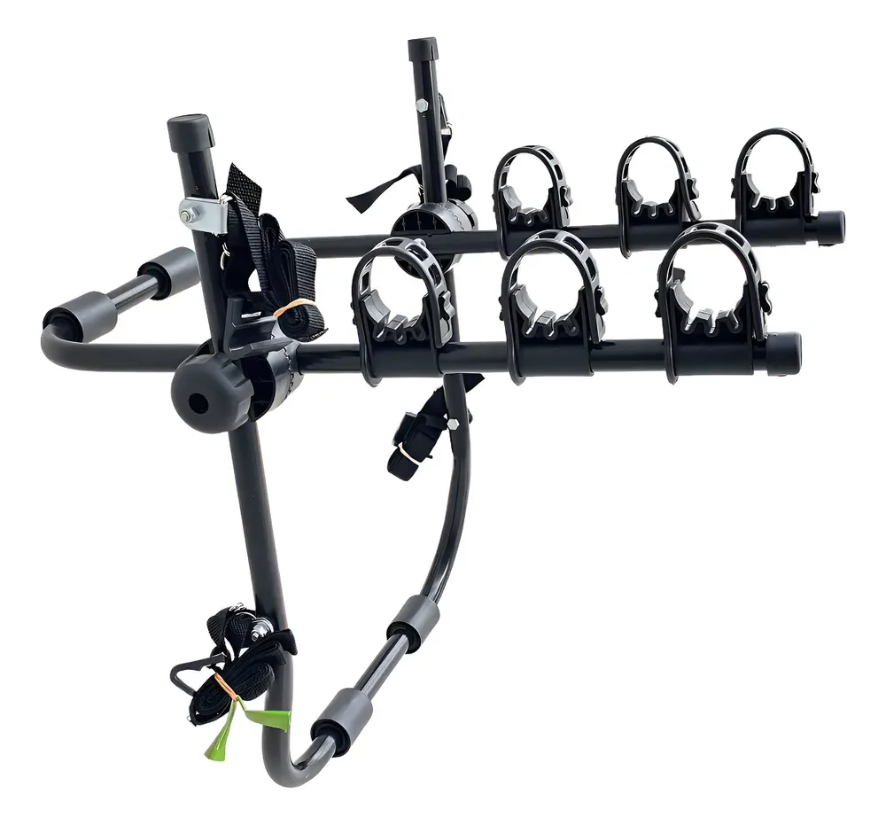 Suporte Transbike P/ 3 Bikes Apoio Fixo Sedan Hatch Suv True Cor Preto