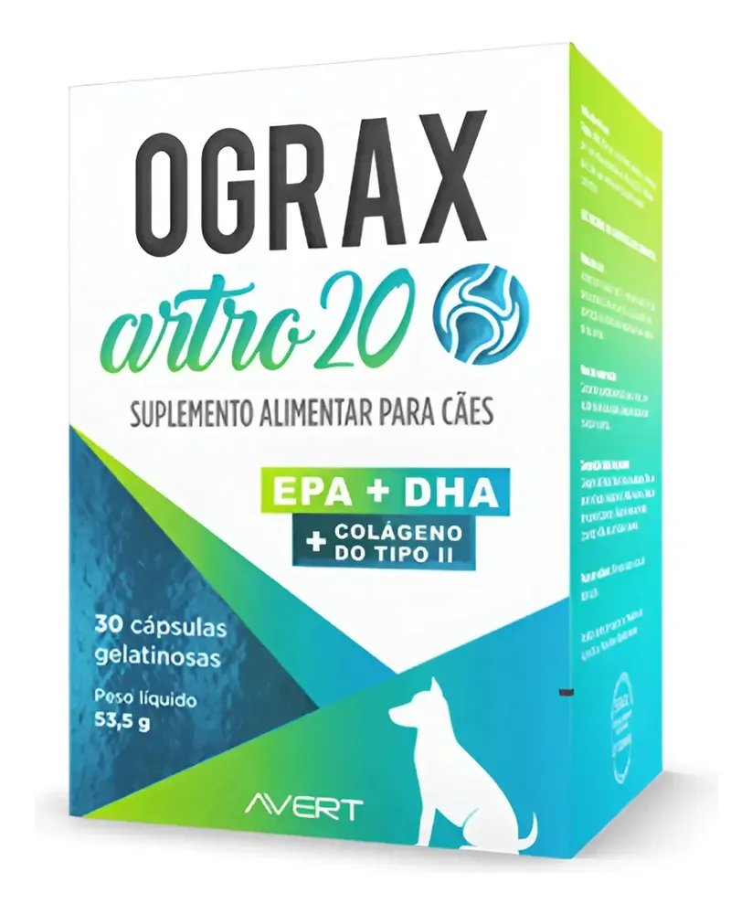 Ograx Artro 20 30 Cápsulas Suplemento Articular Para Cães