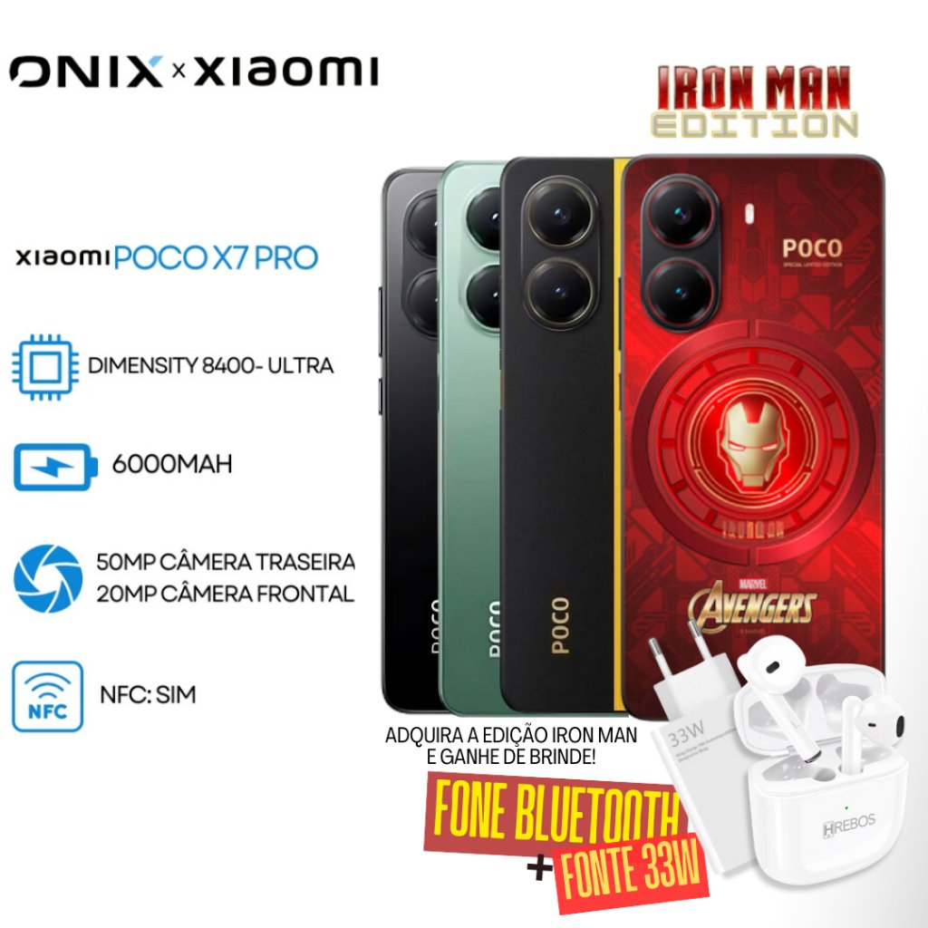 Xiaomi Poco X7 PRO 5G Versão Global,  Armazenamento 512GB-256GB + 8GB-12GB RAM, Processador Dimensity 8400-Ultra