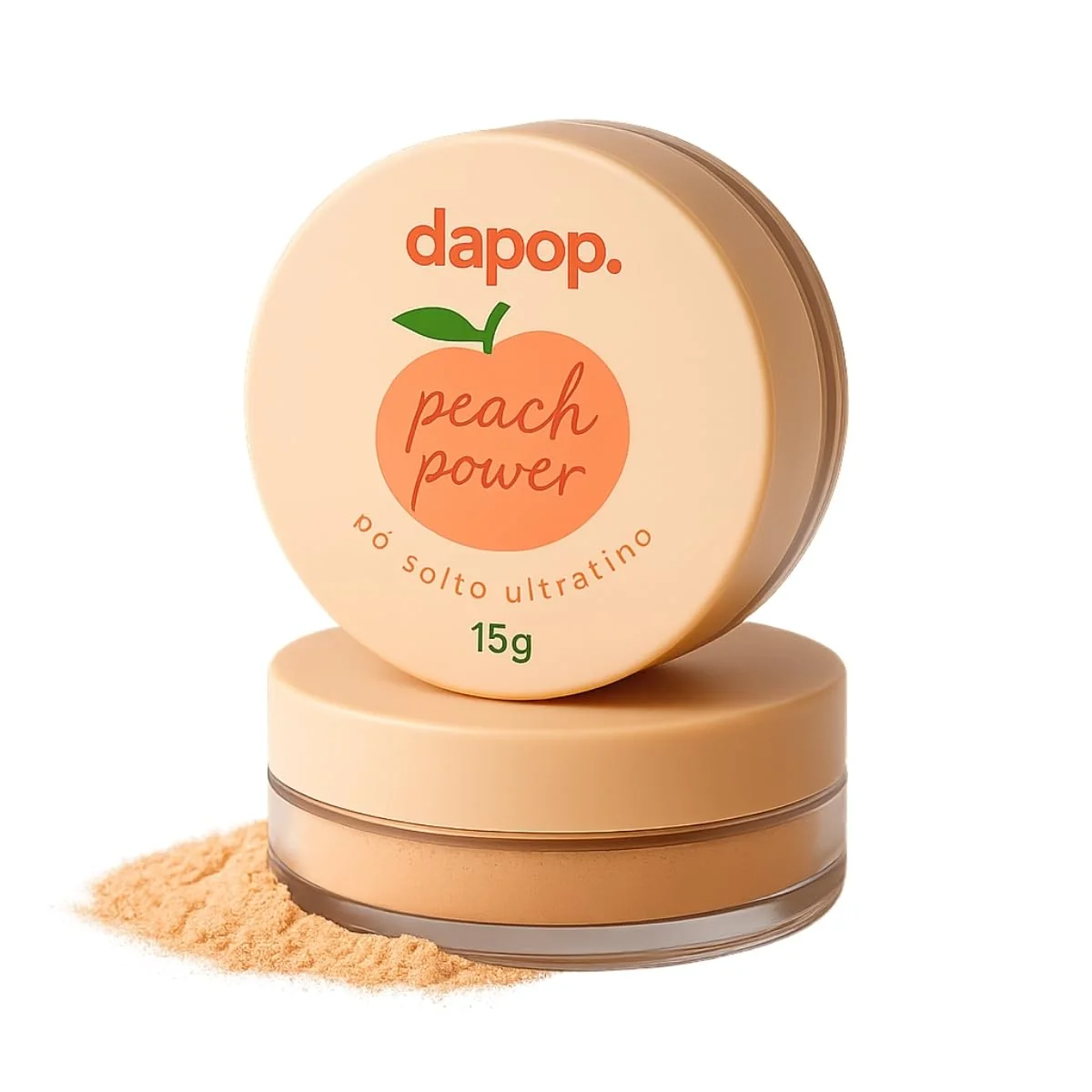 Pó Solto Ultrafino Peach Power, Pó Facial, Acabamento Natural e Mate, 15g, Pêssego - Maquiagem