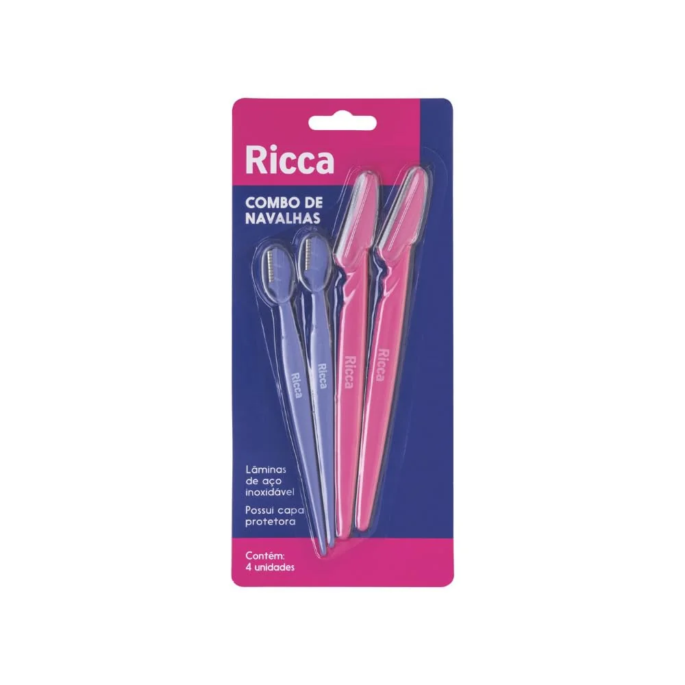 Ricca Conjunto com 4 Navalhas Para Sobrancelha
