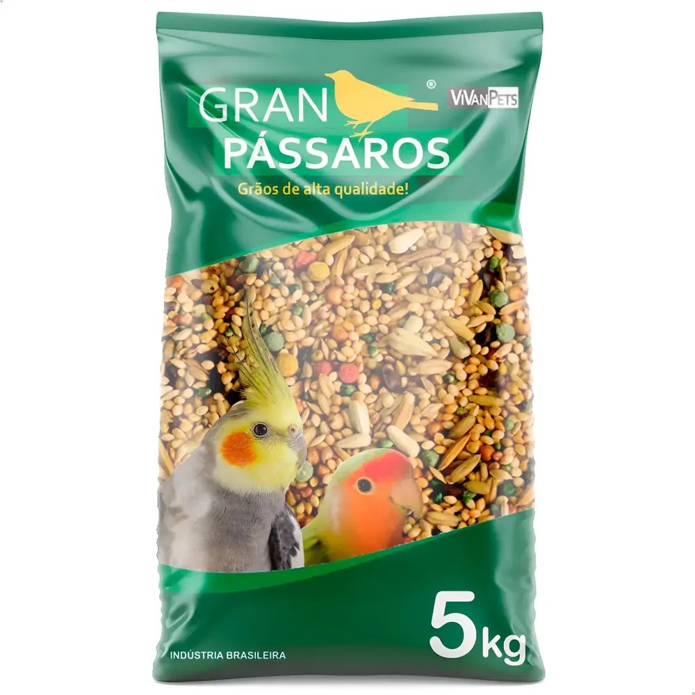 Mistura Calopsita Agapornis Mix Sementes Gran Passaros 5kg