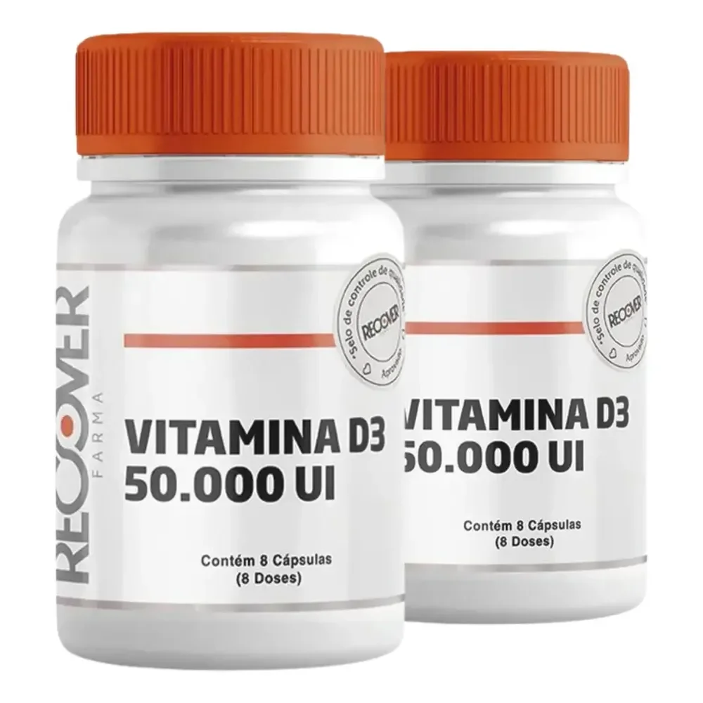 Vitamina D3 50.000ui Recover Farma 16 Cápsulas Sem Sabor