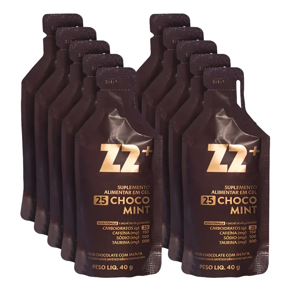 Energy Gel Z2+ Choco Mint Box 10 Unidades Sachê 40g Choco Menta