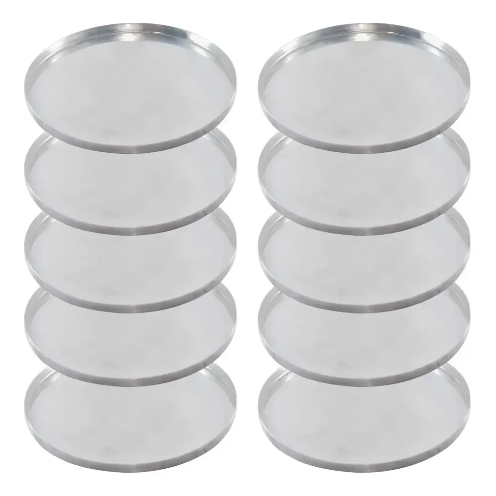 Mini Forma De Pizza 10 Cm Jogo 10 Peças Aluminio Resistente Prateado