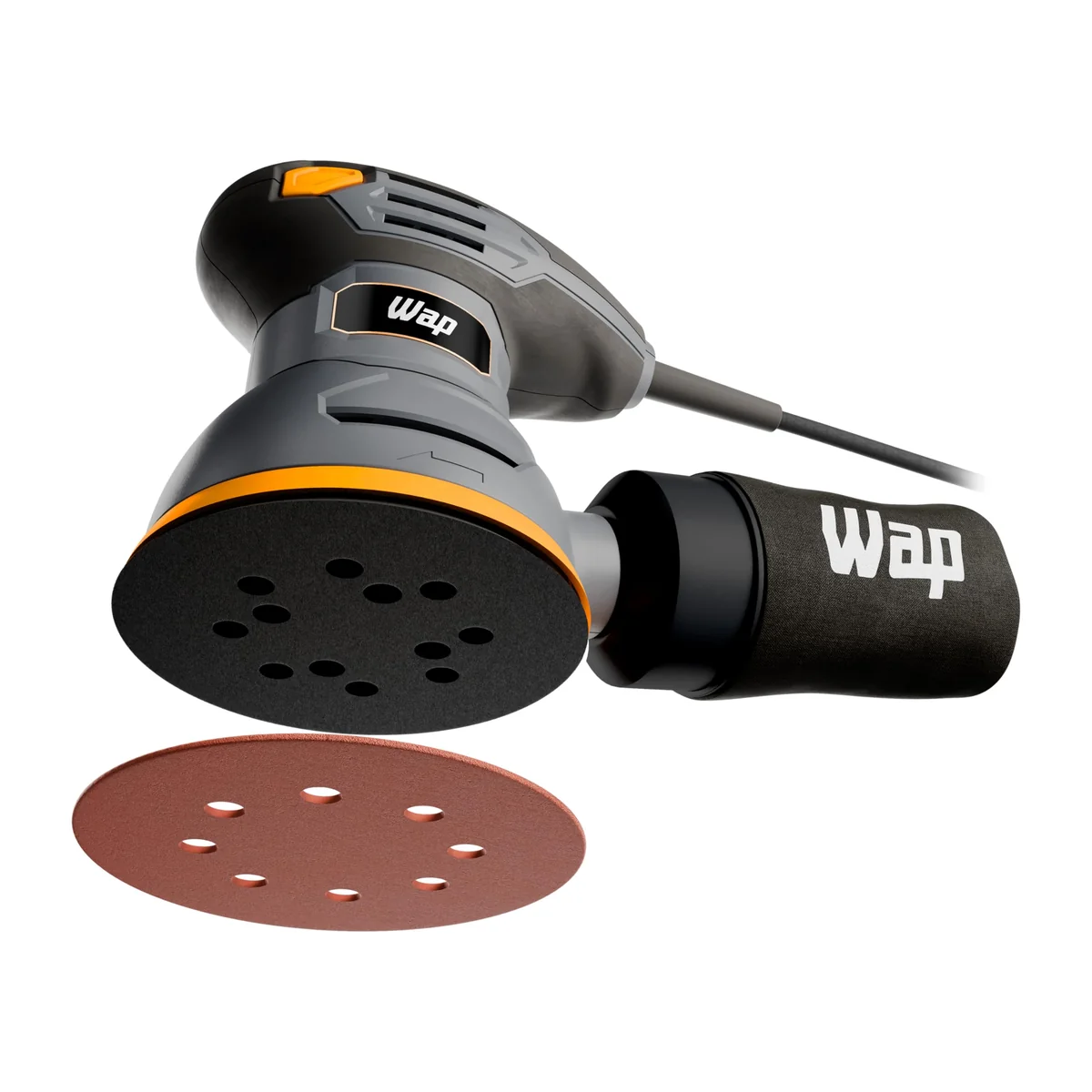 WAP Lixadeira Roto Orbital WF LR01 com Coletor de Pó Removível, Rolamentada, Empunhadura Emborrachada, 125mm 300W 220V