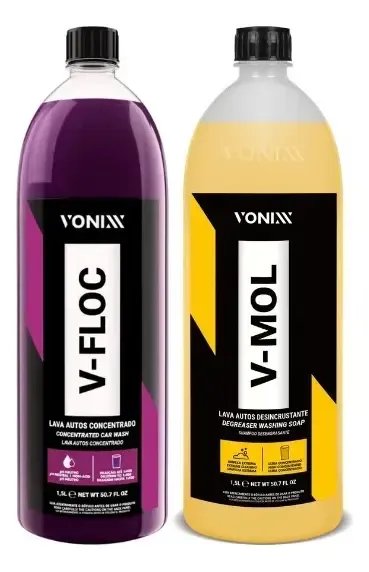 Kit Lavagem Vonixx Shampoo Automotivo V-floc / V-mol 1,5 L
