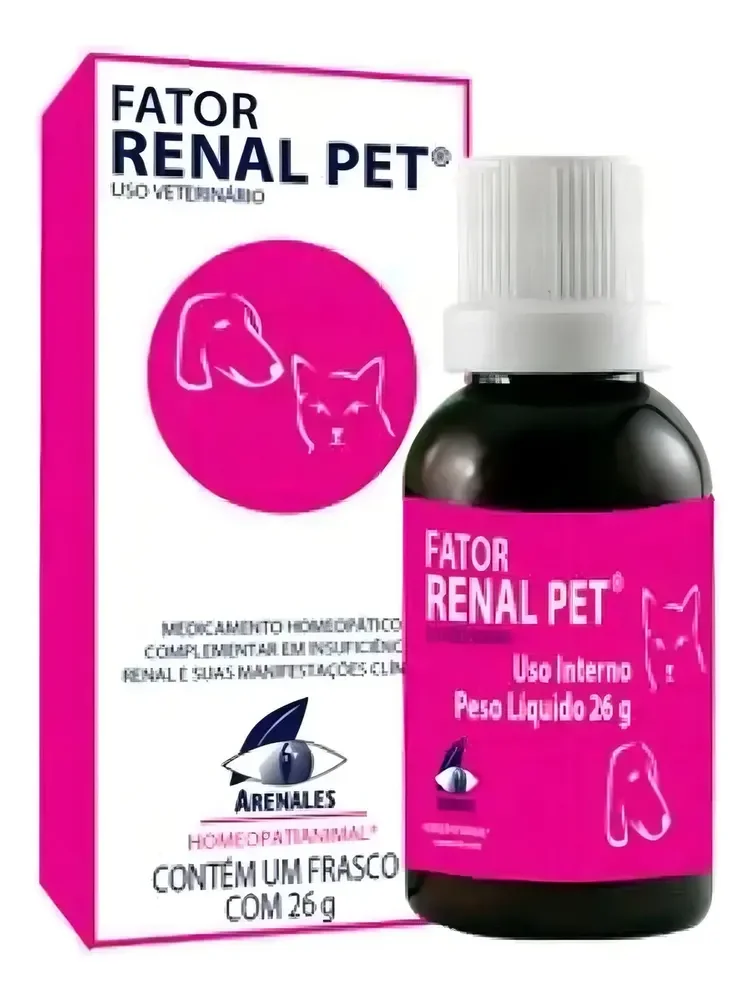 Arenales Fator Renal Pet 26g Homeopático Gatos e Cães Glóbulos