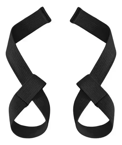 Strap Musculação - Tala Strep Treino Academia - Resistente Cor Preto