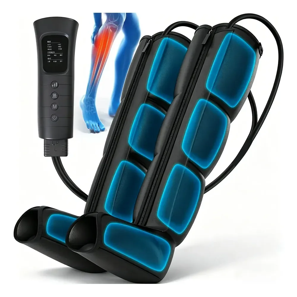 Botas De Compressão Pneumática Massageador Pes 6 Modos Preto 110220 V Preto
