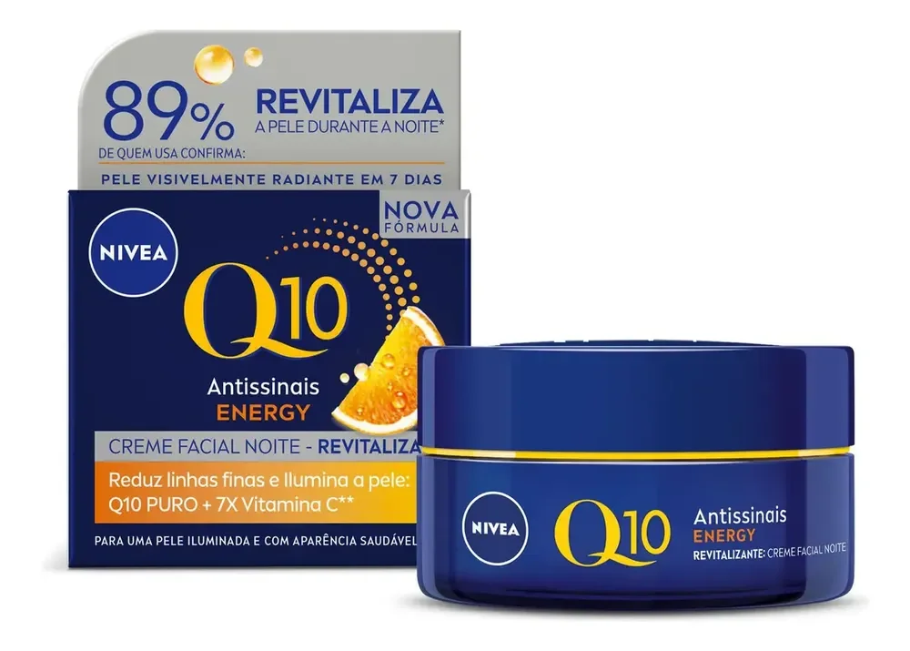 NIVEA Creme Facial Q10 Power Energy Antissinais Noite 50g