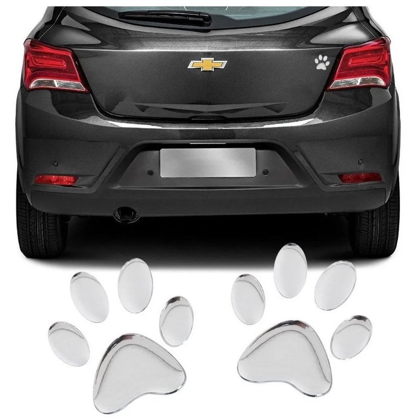 Adesivo 3D Resinado Patinhas Cachorro Alto Relevo Carro Moto - RES3004 48E44E4D58E4