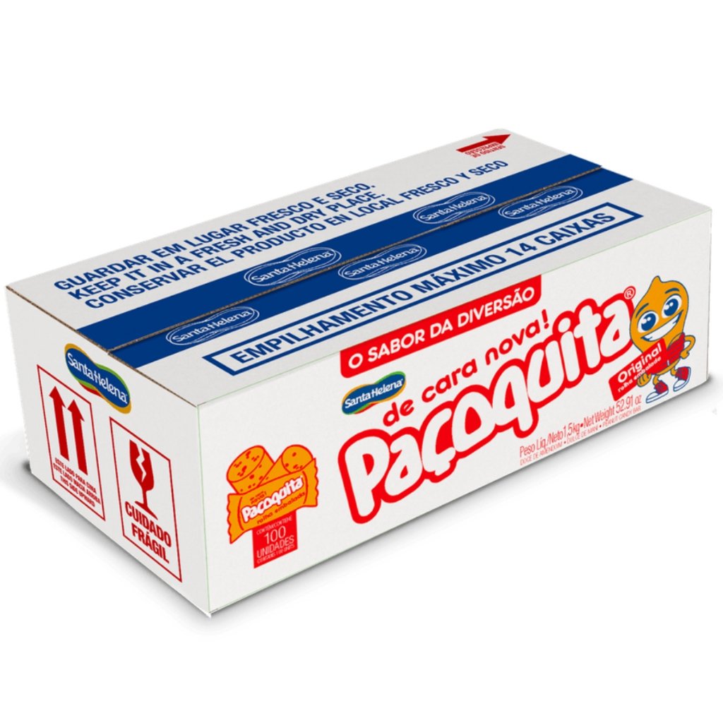 Paçoca Rolha Embalada Pacoquita C/100 Unidades 1,5kg - Santa Helena