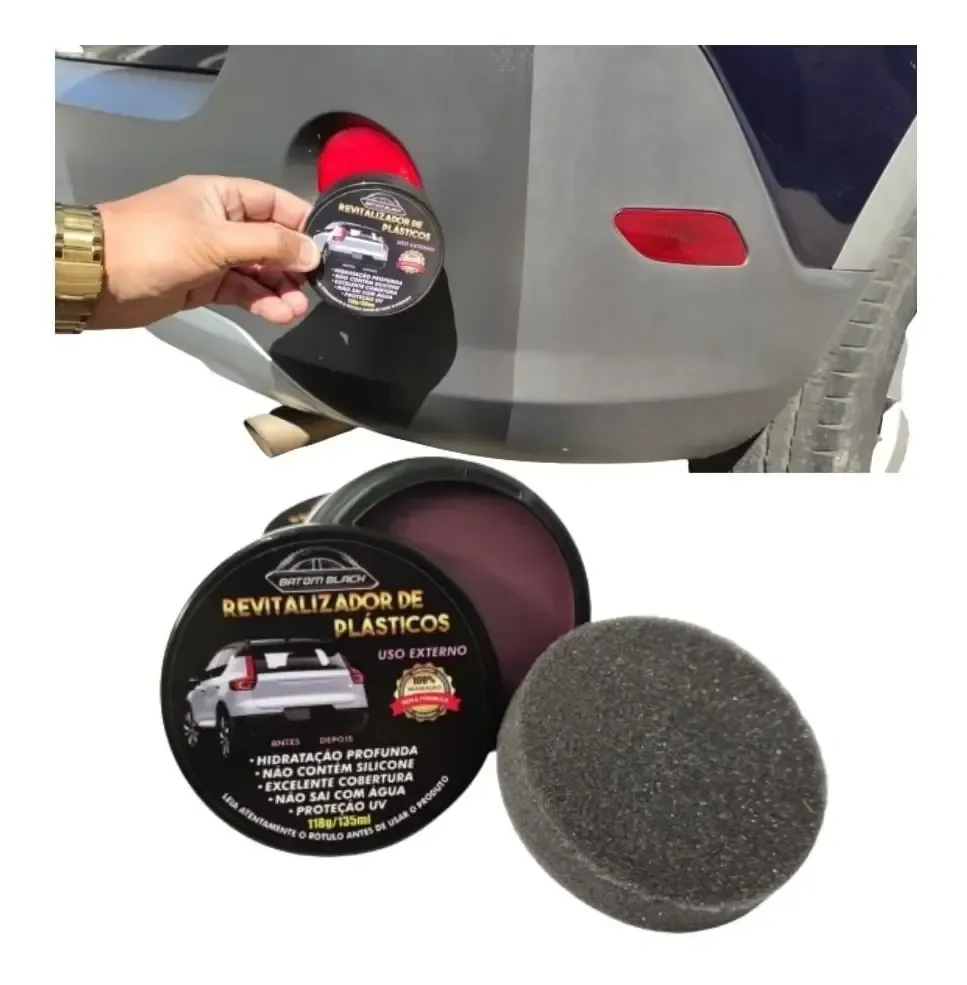 Cera Revitalizadora De Plastico Automotiva Batom Black