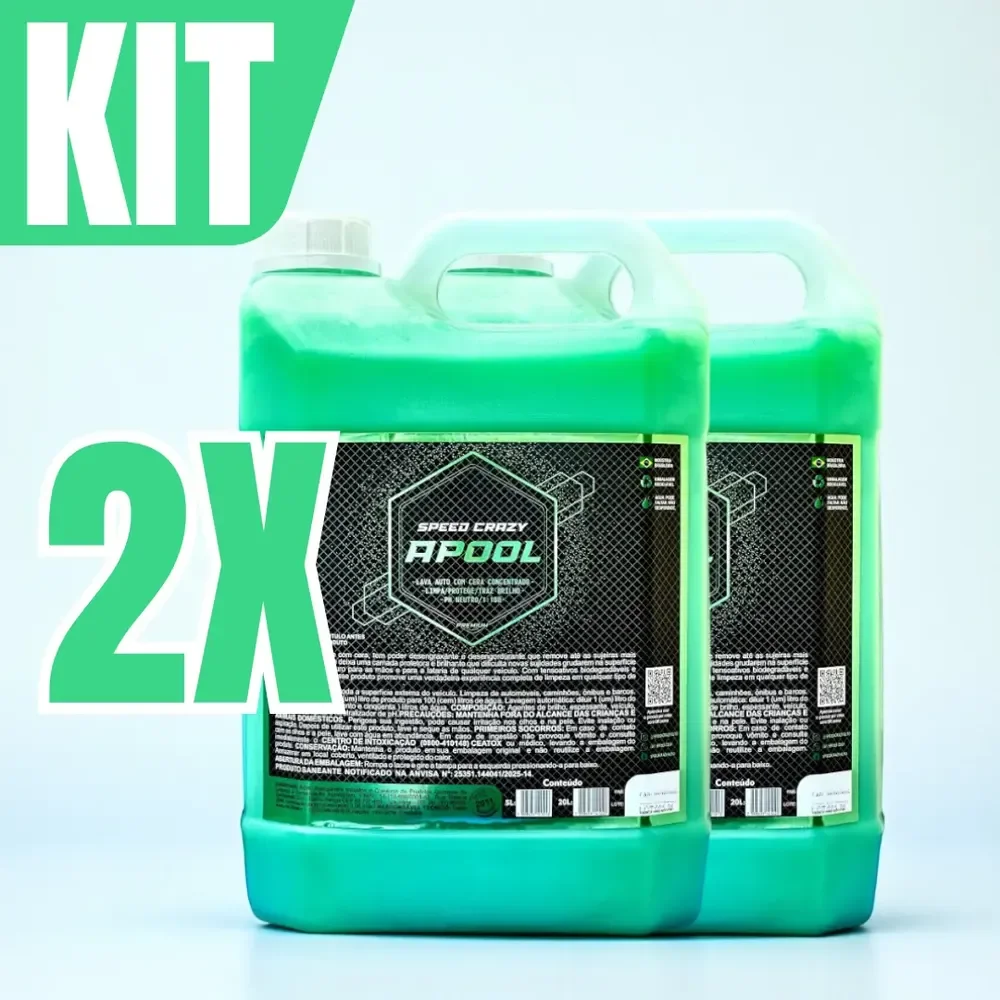 Kit 2 Shampoo Cera Carnauba Apool Concentrado 5l Speed Crazy