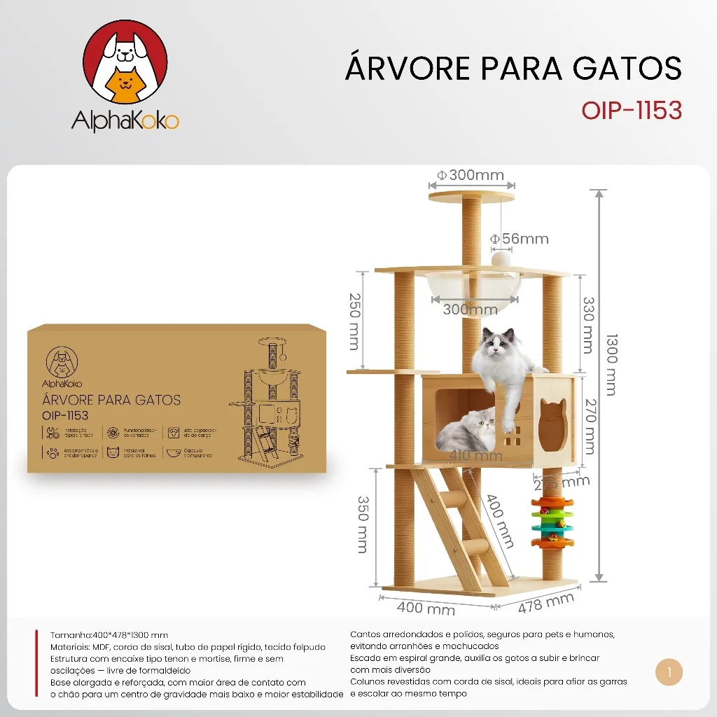 Arranhador Para Gatos Árvore De Gatos Casinha Brinquedo Pet