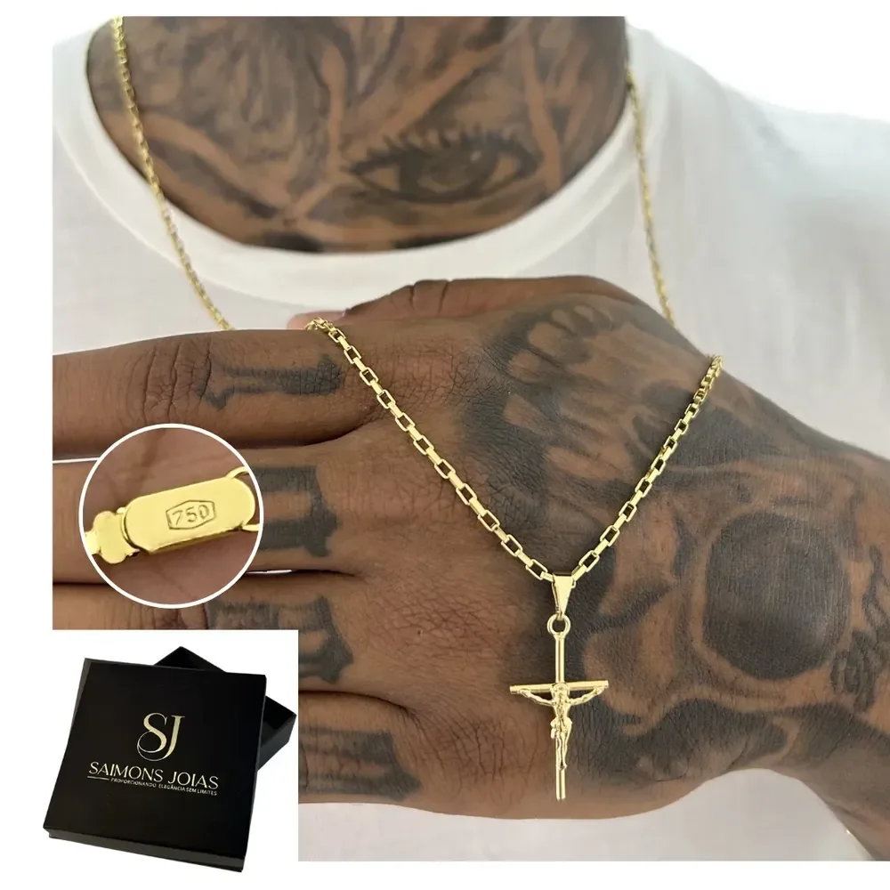 Corrente Masculino De Moeda Antiga + Pingente Nao Escurece Dourado