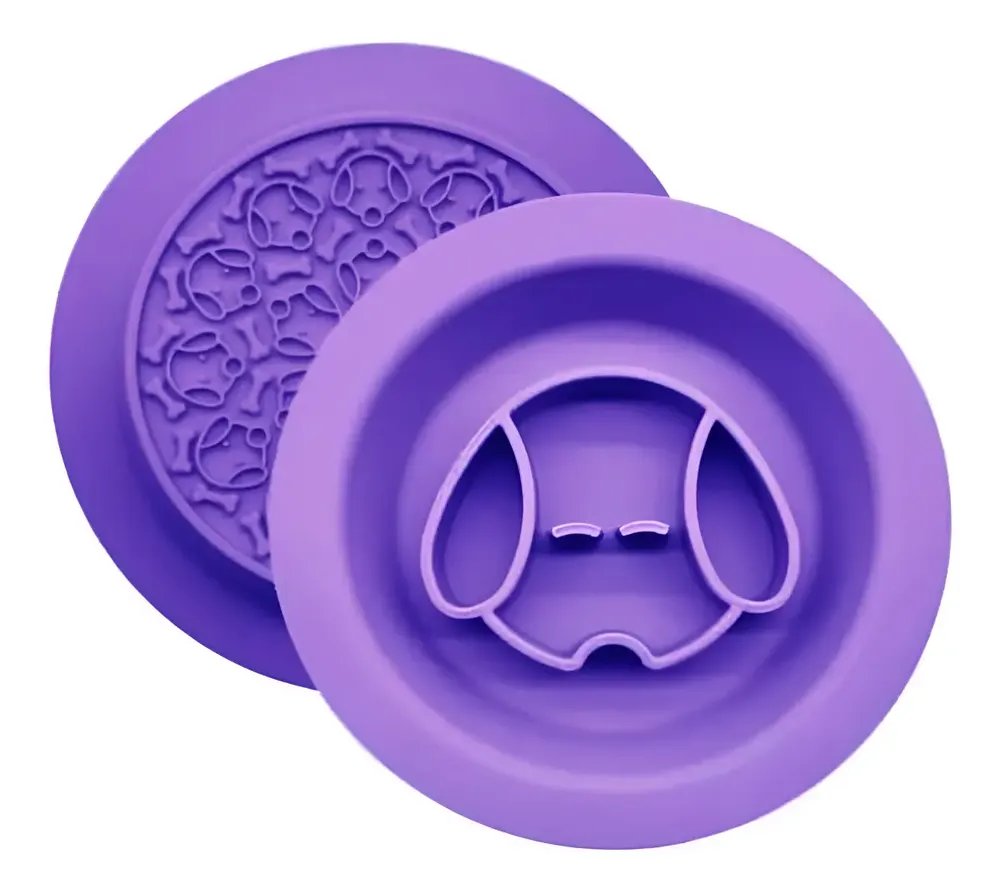Comedouro Lento E Tapete De Lamber Nyp 2 Em 1 Para Cães Cor Roxo Sem Voltagem