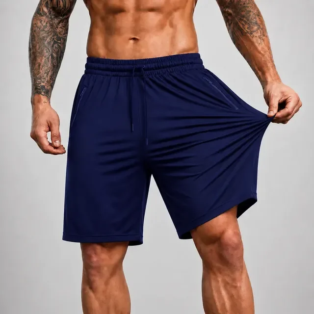 Shorts Esportivo Masculino Slim Fit Com Elastano Poliamida