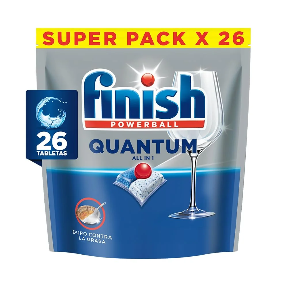 Finish Quantum All in 1 Detergente para Lava Louças em Tabletes 26 unidades